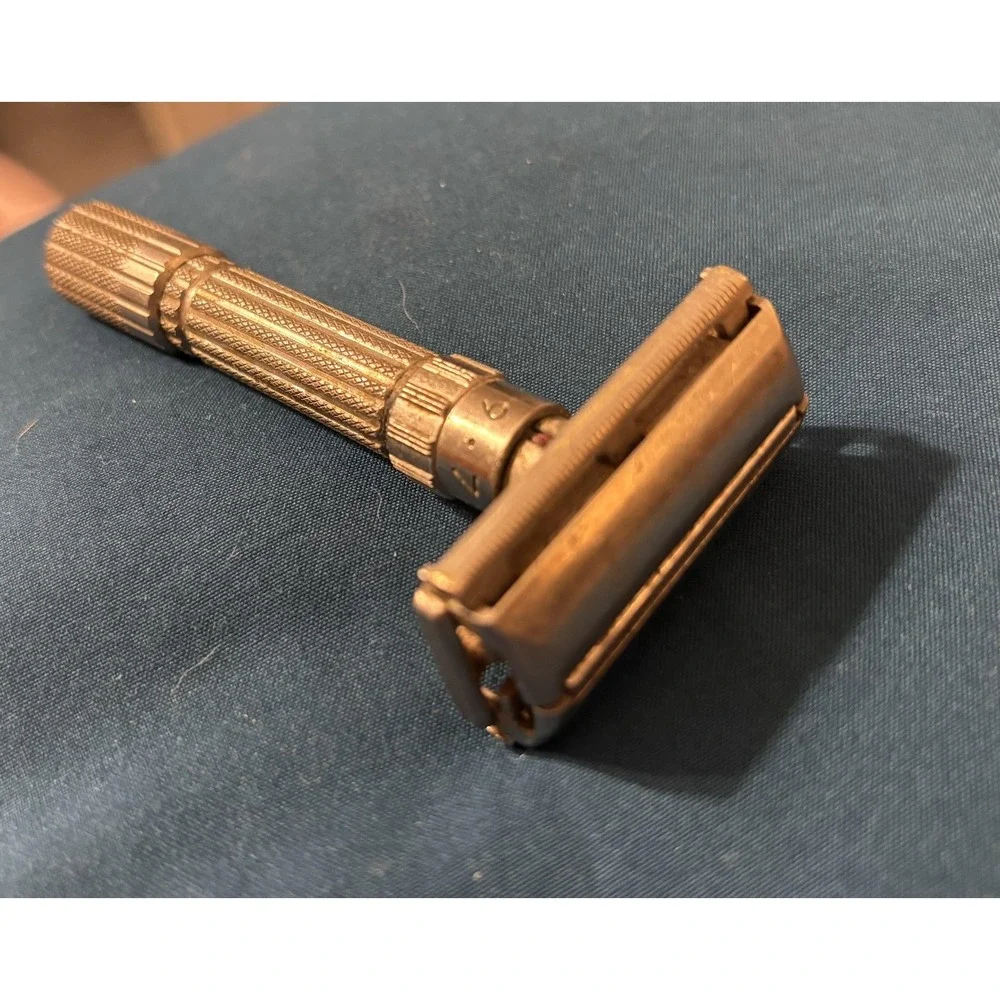 Vintage Gillette Fatboy Adjustable Safety Razor Metal Made In USA Double Edge
